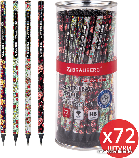

Набор простых карандашей BRAUBERG Calaveras 880756 (72 шт)