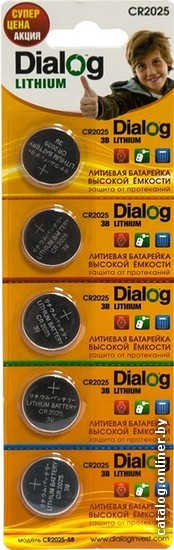

Батарейка Dialog CR2025 5 шт. [CR2025-5B]