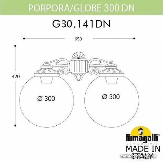 

Уличный настенный светильник Fumagalli Porpora/G300 FU_G30.141.000.WXF1RDN