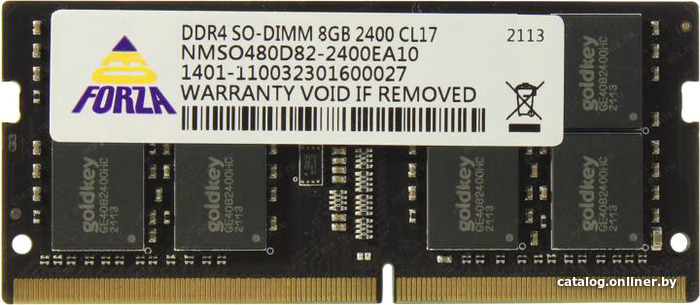 

Оперативная память Neo Forza 8ГБ DDR4 SODIMM 2400 МГц NMSO480D82-2400EA10