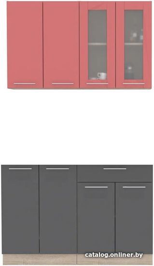 

Готовая кухня Интерлиния Мила 12 без столешницы (красный/антрацит)