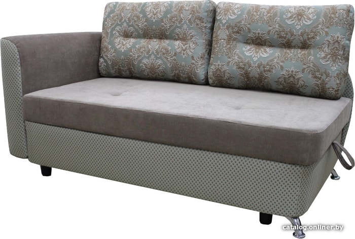 

Тахта Экомебель Алиса 1 Velvet Lux Bristol (б.н.п., левый, ткань, серый)