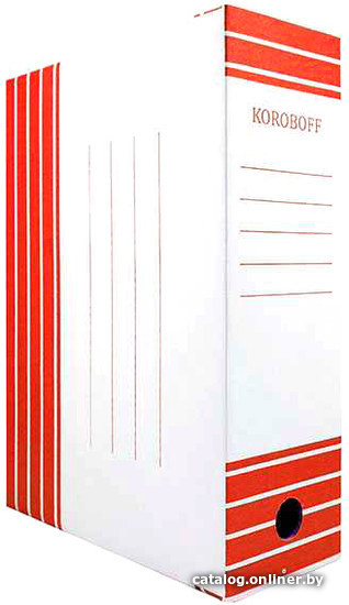 

Коробка архивная Koroboff 322х80х240 (белый/красная печать)
