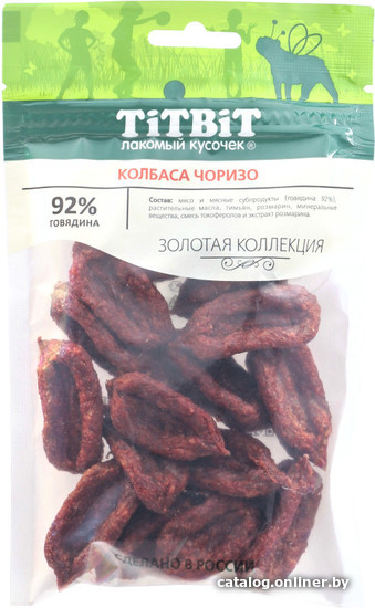 

Лакомство для собак TiTBiT Золотая коллекция. Колбаса Чоризо 80 г