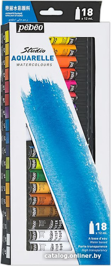 

Акриловые краски PEBEO Studio Aquarelle 668410 (18 цвx12 мл)