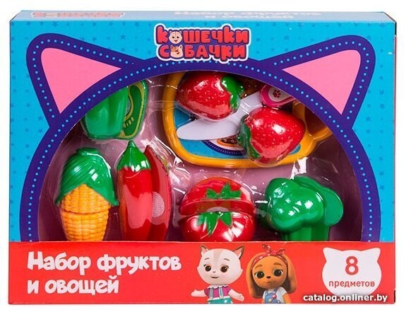 

Набор игрушечных продуктов Кошечки-Собачки Набор овощей и фруктов 38428