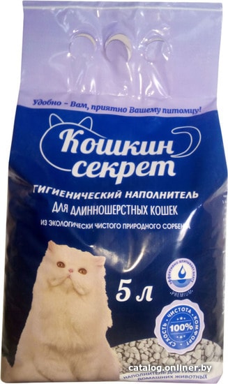 

Наполнитель для туалета Кошкин секрет для длинношерстных кошек 5 л