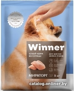

Сухой корм для собак Winner из курицы для щенков мелких пород 3 кг