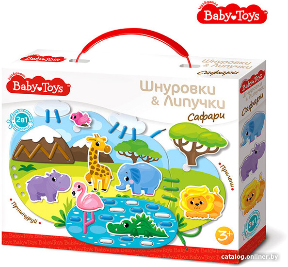 

Развивающая игра Десятое королевство Шнуровки и липучки Сафари 02928