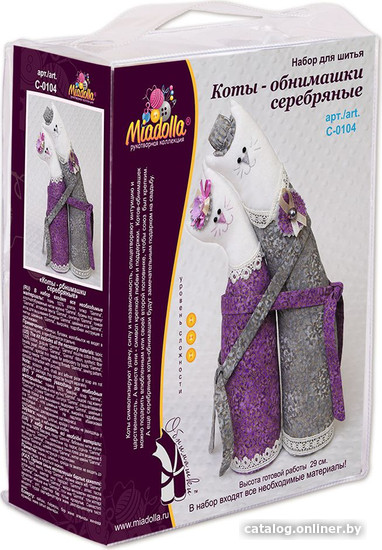 

Набор для создания поделок/игрушек Miadolla C-0104 Коты-обнимашки серебряные