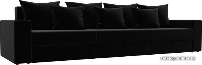 

Диван Лига диванов Мэдисон Long 28860 (микровельвет, черный)