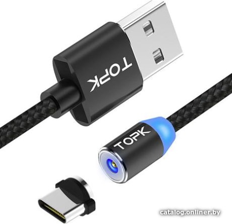 

Кабель Topk AM23 USB - Type C (1 м, черный)