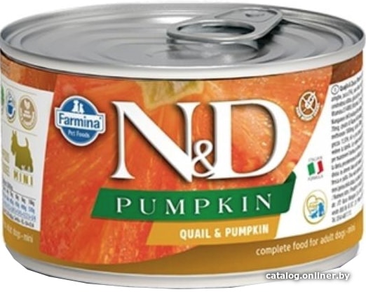 

Консервированный корм для собак Farmina N&D Pumpkin Quail & Pumpkin Adult Mini 140 г