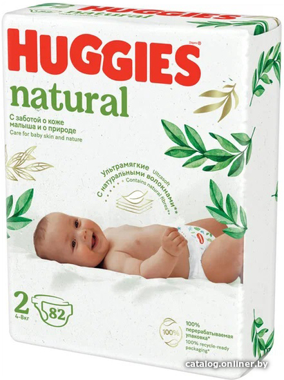 

Подгузники Huggies Natural Mega 2 4-8 кг (82 шт)