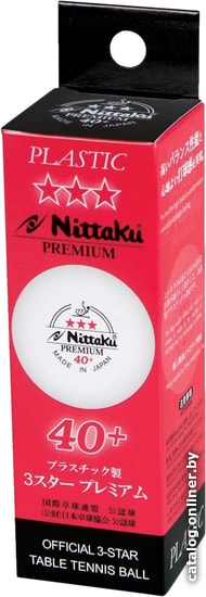 

Мяч для настольного тенниса Nittaku Premium 40+ (3 звезды, 3 шт.)