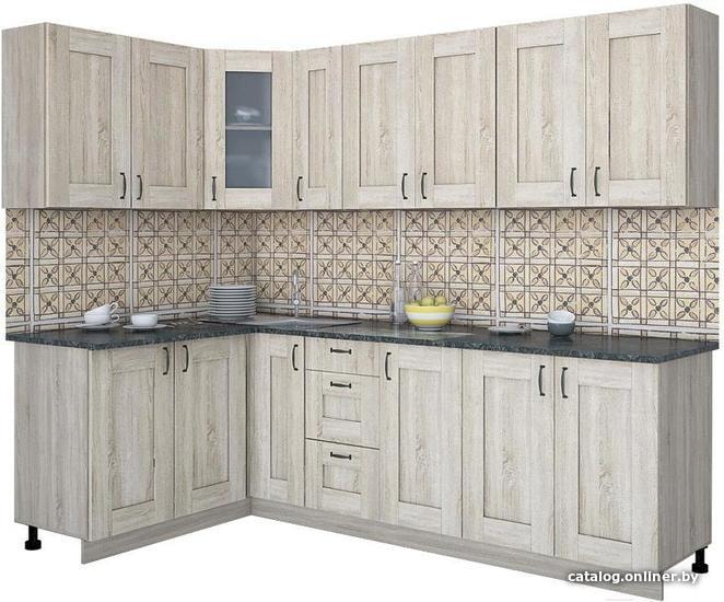 

Готовая кухня Интерлиния Мила Хольц 14x25 (дуб серый)