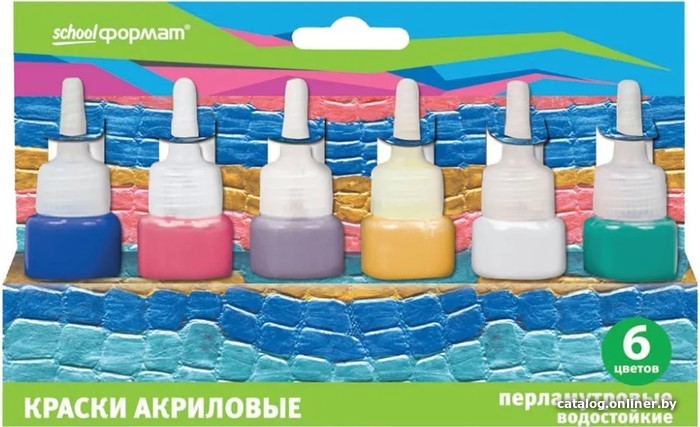 

Акриловые краски Schoolformat Color Game перламутровые КА6ПР-ИЦ (6 цв)