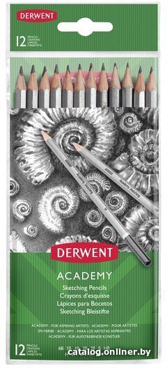 

Набор простых карандашей Derwent Academy Sketching 12 шт 5H-6B (2300412)