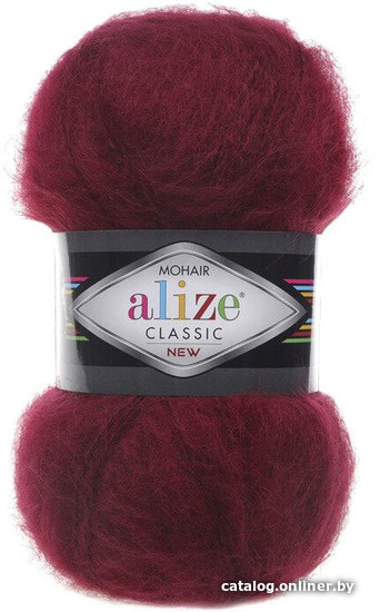 

Пряжа для вязания Alize Mohair classic 57 (200 м, бордовый)