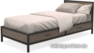 

Кровать Millwood Neo Loft КМ-3.1/1 Ш (дуб темный/металл черный)
