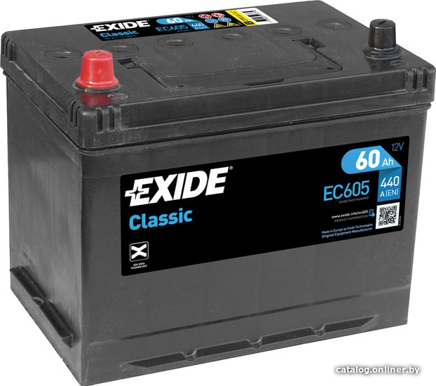 

Автомобильный аккумулятор Exide Classic EC605 (60 А·ч)