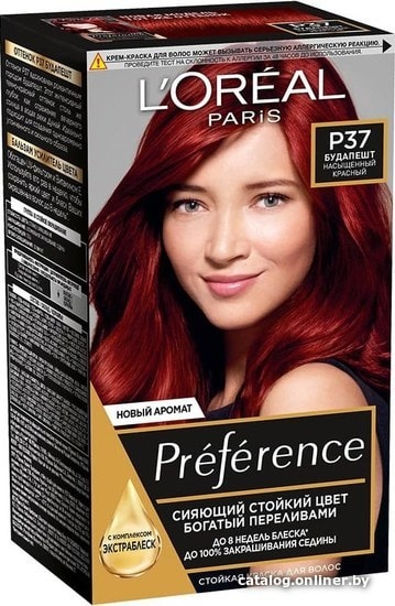 

Крем-краска для волос L'Oreal Recital Preference P37 Будапешт насыщенный красный