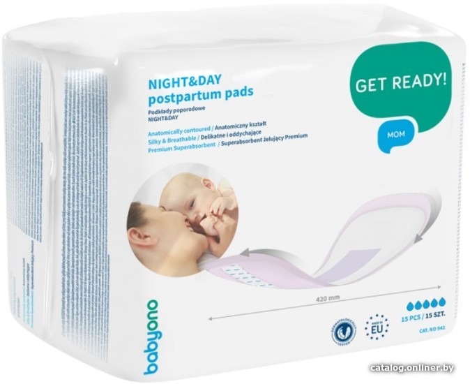 

Прокладки гигиенические BabyOno Послеродовые День/Ночь 15 шт