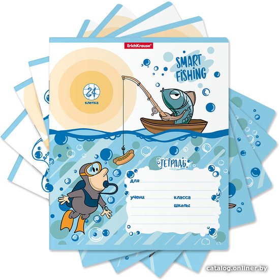 

Школьная тетрадь Erich Krause Fish Story 53723 (24 л, клетка)