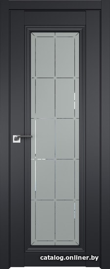 

Межкомнатная дверь ProfilDoors 2.101U 90x200 (черный матовый, стекло гравировка 10)