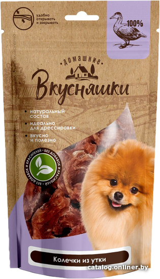 

Лакомство для собак Домашние Вкусняшки Колечки из утки 55 г