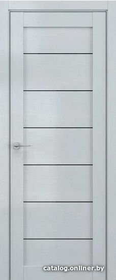 

Межкомнатная дверь Юркас Deform V7 80x200 (грей вуд/стекло lacobel черный лак)