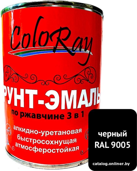 

Грунт-эмаль ColoRay 3 в 1 черный (0.9 кг)