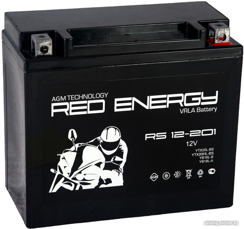 

Мотоциклетный аккумулятор Red Energy RS 12-201 (20 А·ч)