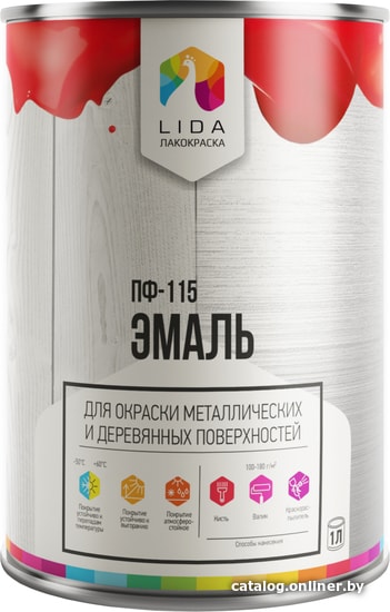 

Эмаль LIDA ПФ-115 1 л (светло-голубой)