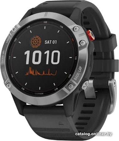 

Умные часы Garmin Fenix 6 Solar 47 мм (серебристый/черный)
