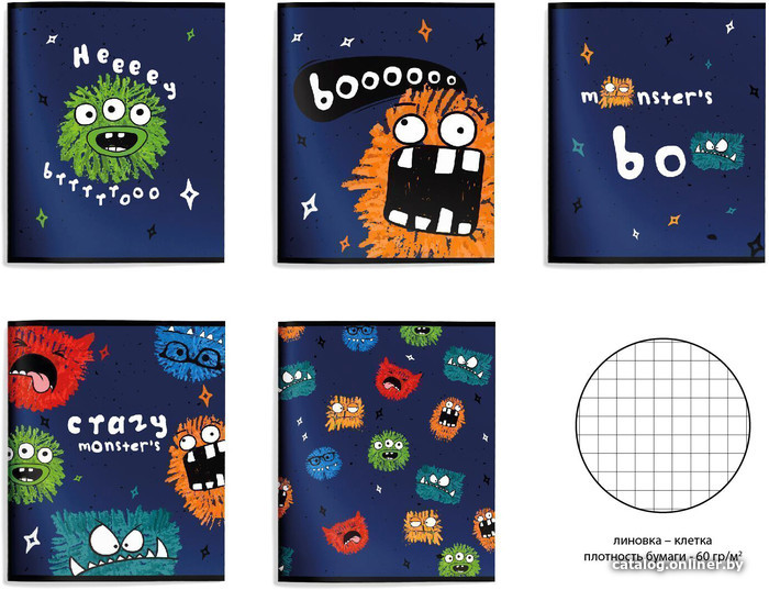 

Полуобщая тетрадь Schoolformat Crazy Monsters ТОК48-КМ (48 л)
