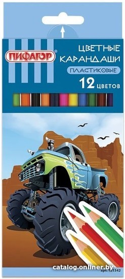 

Набор цветных карандашей Пифагор Джип 181342 (12 шт)