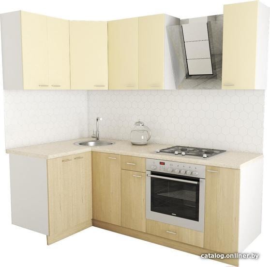 

Готовая кухня Хоум Лайн Луиза Люкс 1200x2200 угловой (флитвуд шампань/ваниль)
