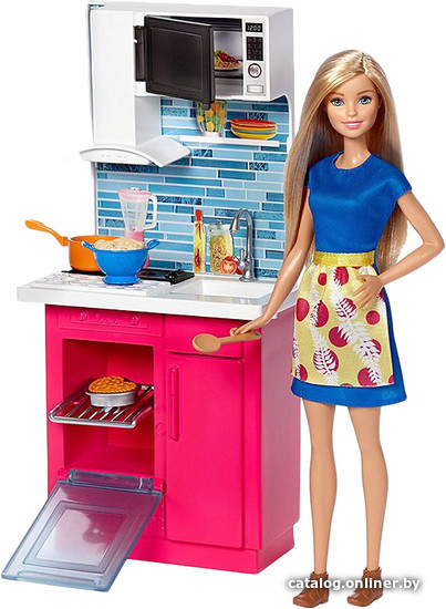 

Кукла Barbie Doll & Kitchen Playset DVX54