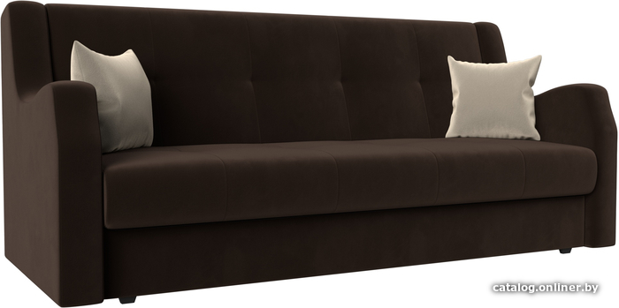 

Диван Лига диванов Лига-017 118123 (микровельвет, коричневый/подушки бежевый)