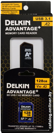 

Карта памяти Delkin Devices Advantage+ SD Reader and Card Bundle SDXC 128GB