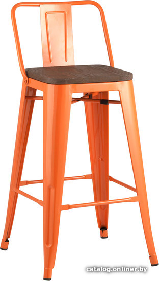 

Стул Stool Group Tolix Wood со спинкой YD-H675E-W LG-05 (оранжевый глянцевый/темное дерево)