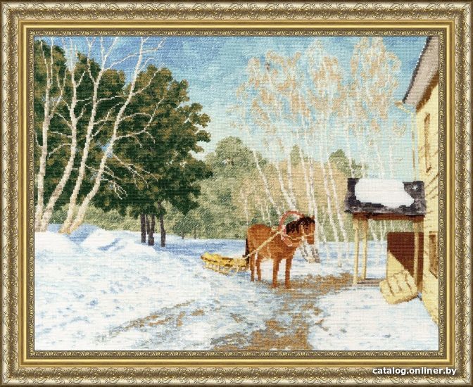 

Набор для вышивания Золотое руно Март, 1895 г. по мотивам картины И. Левитана МК-048