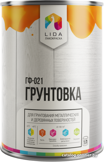 

Алкидная грунтовка LIDA ГФ-021 (50кг, светло-серый)