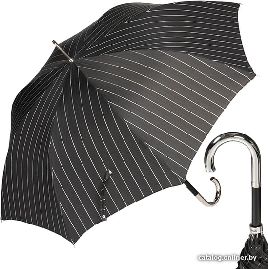 

Зонт-трость Pasotti Inox StripesL Black