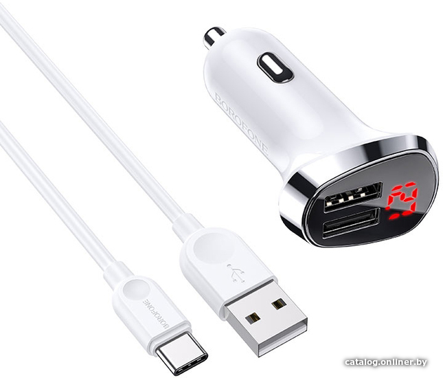 

Автомобильное зарядное Borofone BZ15 USB Type-C (белый)