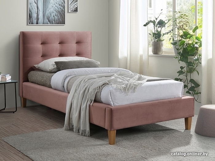 

Кровать Signal Texas Velvet 90x200 (античный розовый)