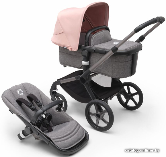 

Универсальная коляска Bugaboo Fox 5 (2 в 1, morning pink/grey melange/graphite)