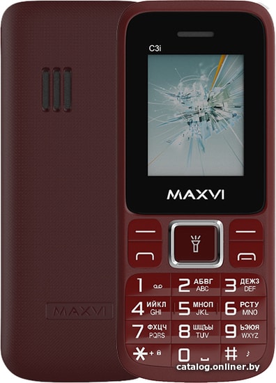 

Кнопочный телефон Maxvi C3i (винный красный)