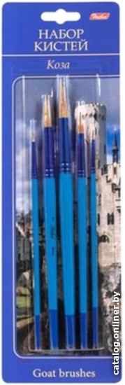 

Набор кистей Hatber Коза KSn-50909 (5шт)